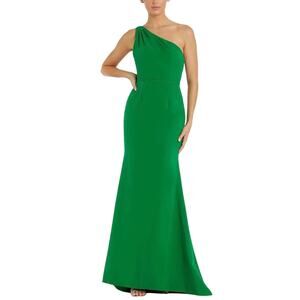 Mac Duggal 26266 Green Evening Gown One Shoulder Backless Mermaid Dress Size 4